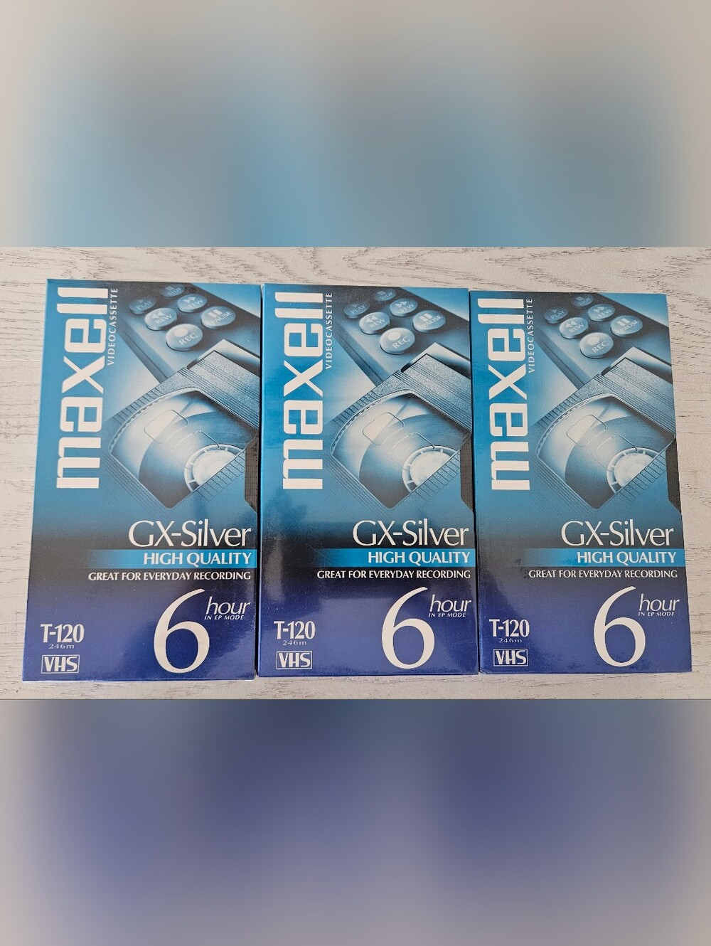 VHS Video Cassette GX-Silver Maxell T-120 T-160 Blank Tapes New Sealed Lot Of 3